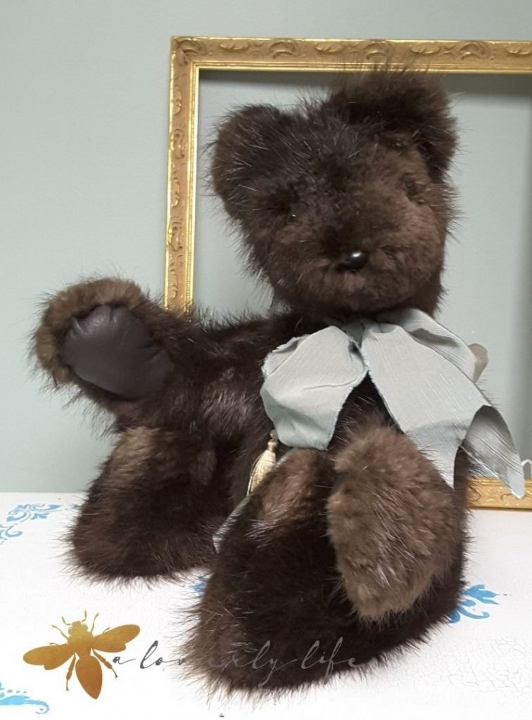 reclaimed fur heirloom teddy bear