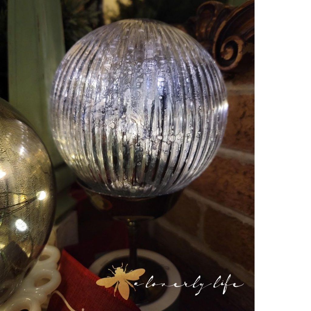 silver mercury glass christmas orb