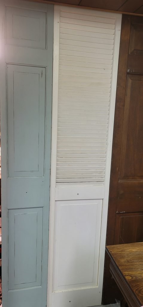 Blue Paneled and Soft white door | a loverly life