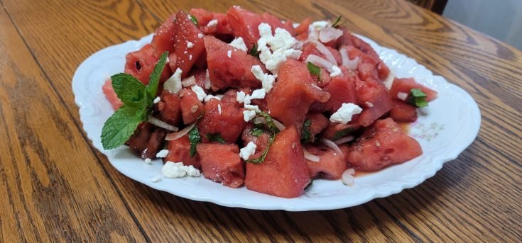 add feta for my favorite watermelon salad | A loverly life