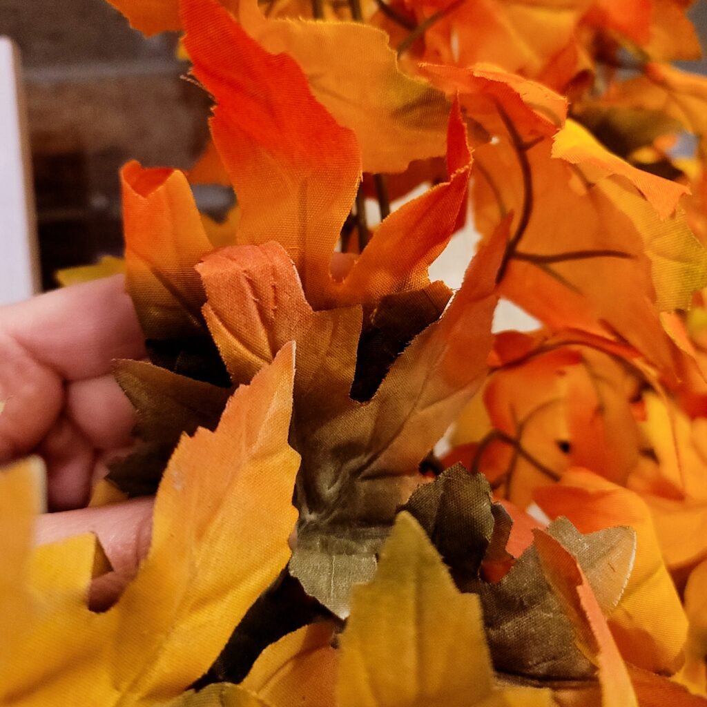 bright faux fall foliage garland