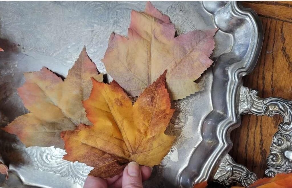 test leaves muted faux fall foliage DIY