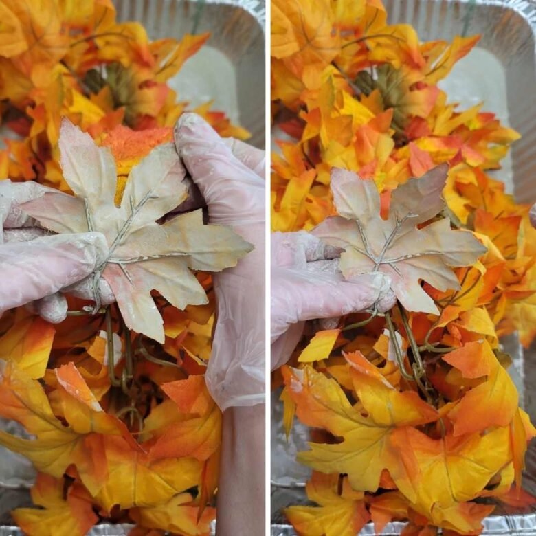 Easy DIY Muted Faux Fall Foliage - A loverly life