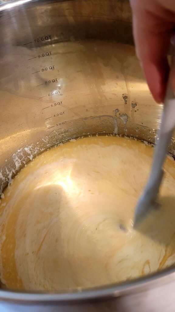 gently stir while cooking down mixture for honey caramels