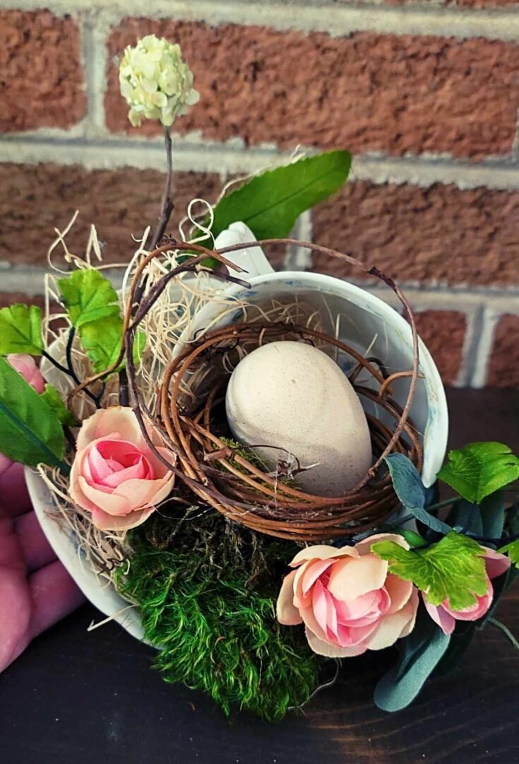 alternate spring teacup nest DIY no bow