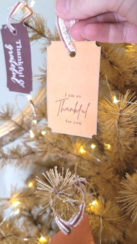 hang your tags on your thankful tree